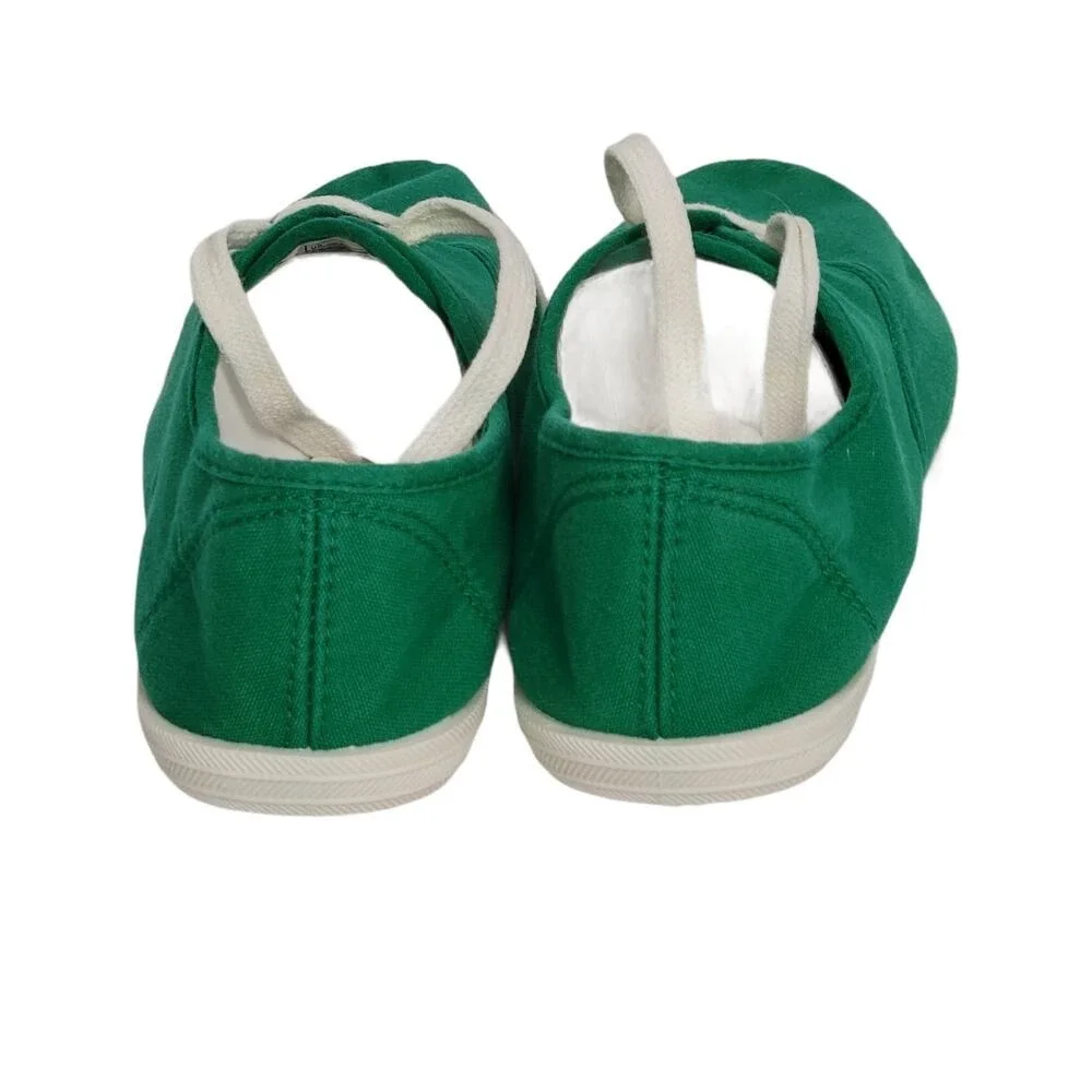 Green‎ Canvas Lace Up Sneakers Women's Size 7 Casual Everyday Comfort
